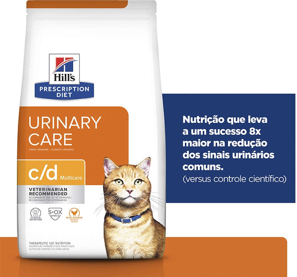 Ração Seca Hill's Prescription Diet c/d Multicare Cuidado Urinário para Gatos Adultos - 1,81Kg