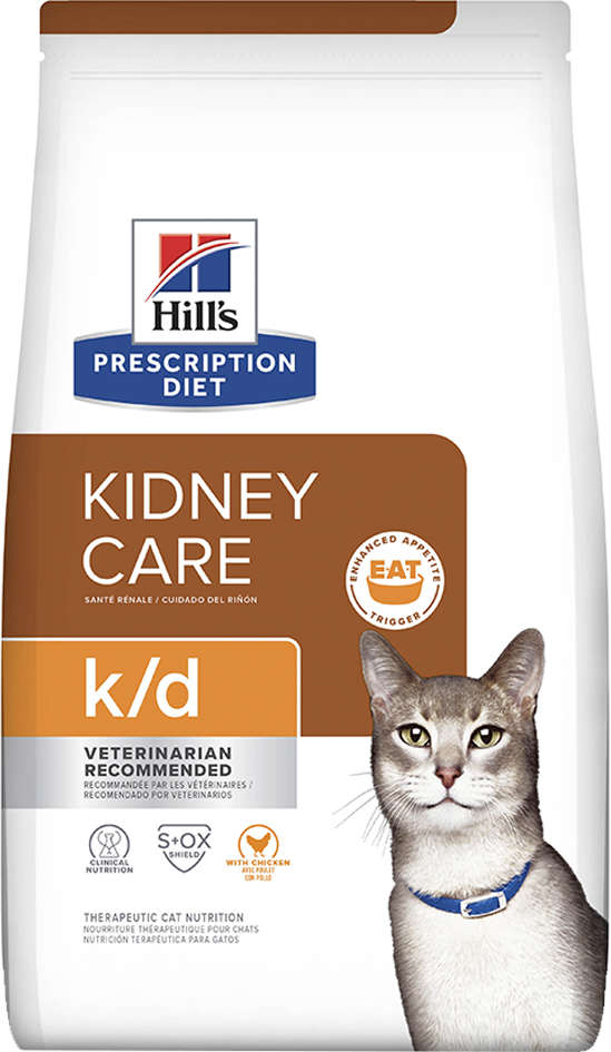 Ração Seca Hill's Prescription Diet k/d Cuidado Renal para Gatos Adultos - 1,81Kg