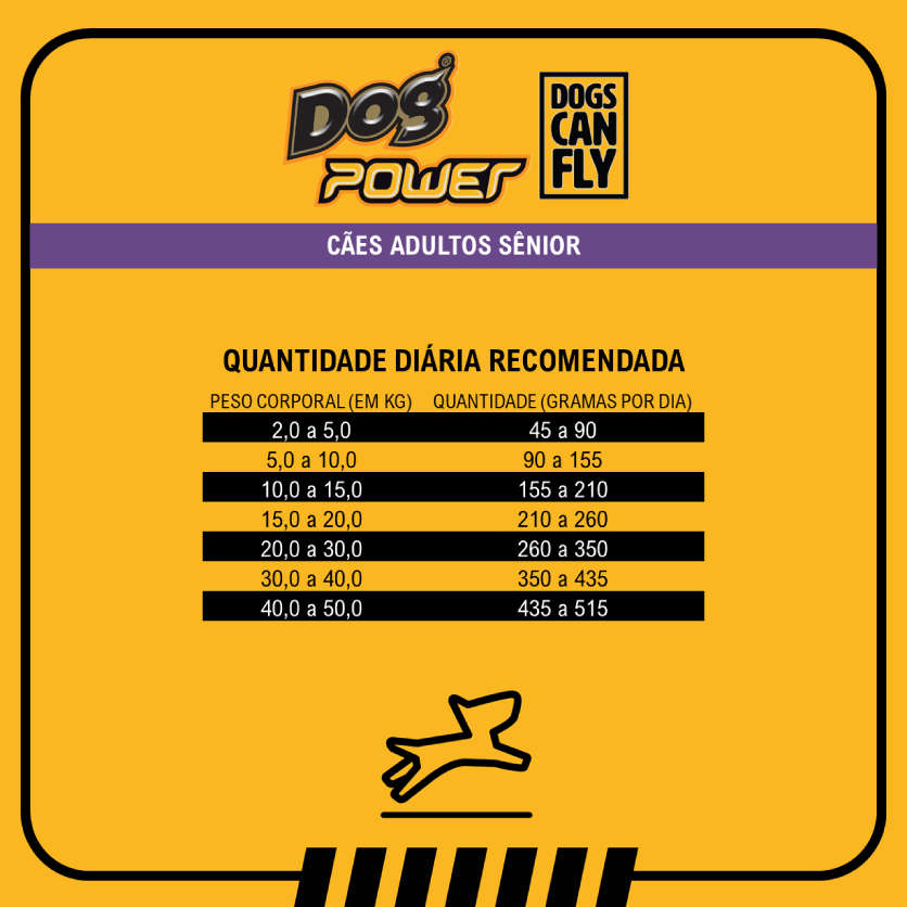 Ração Seca Dog Power Dogs Can Fly Frango e Arroz para Cães Adultos Sênior - 3Kg
