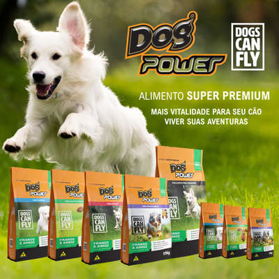Ração Seca Dog Power Dogs Can Fly Frango e Arroz para Cães Adultos