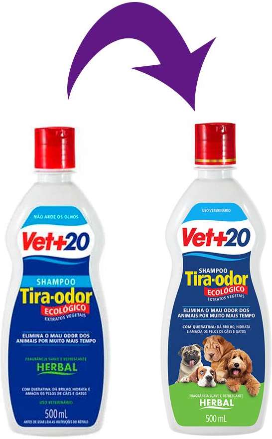 Shampoo Vet + 20 Tira Odor - 500 mL