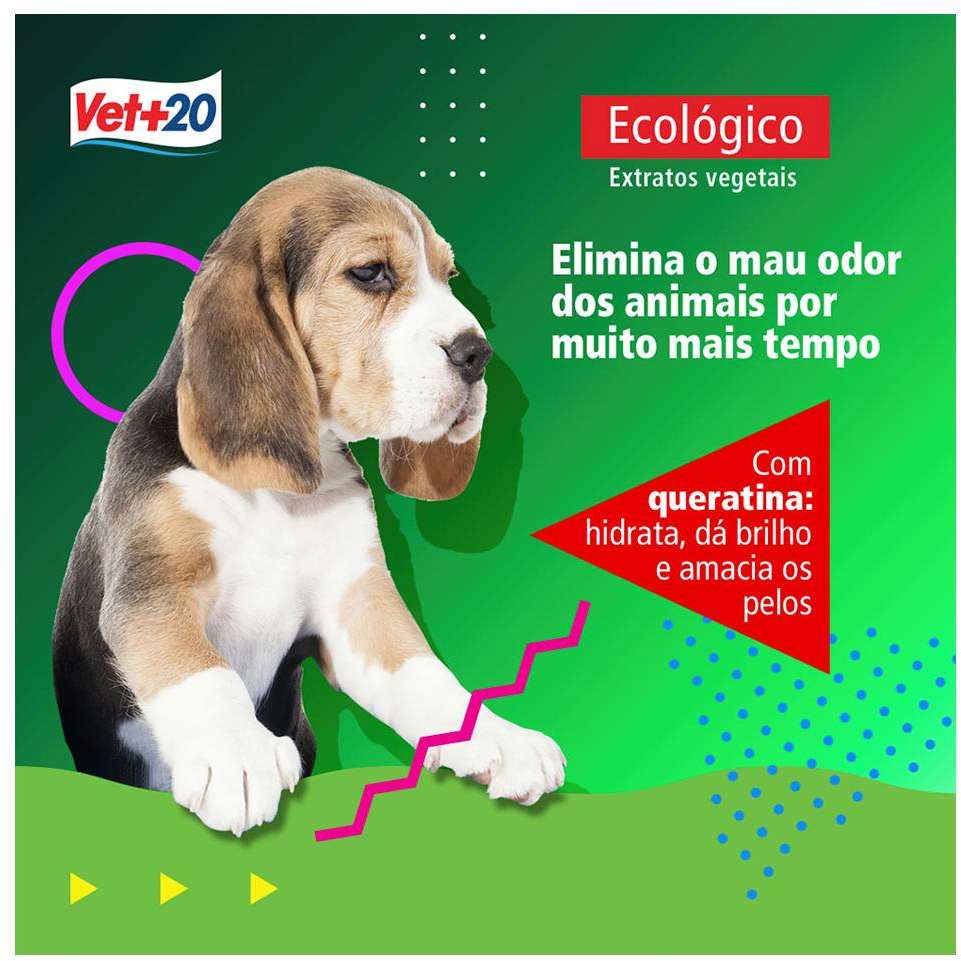 Shampoo Vet + 20 Tira Odor - 500 mL