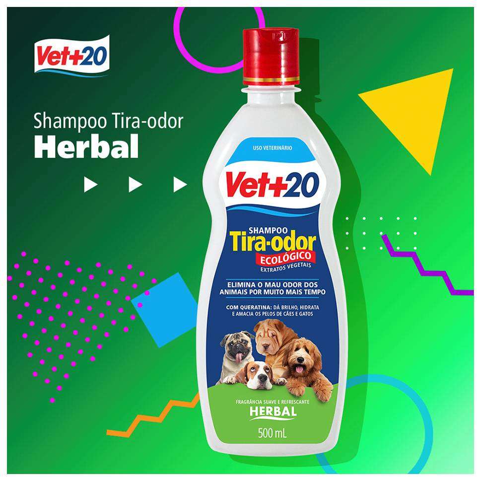Shampoo Vet + 20 Tira Odor - 500 mL