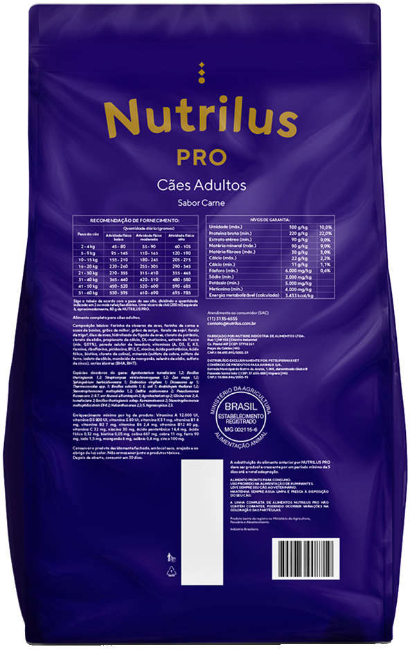 Ração Nutrilus Pro Carne para Cães Adultos - 15Kg