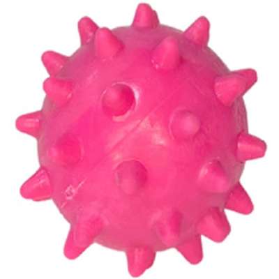 Brinquedo Bola Borracha Maciça Cravo Rosa