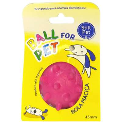 Brinquedo Bola Borracha Maciça Cravo Rosa