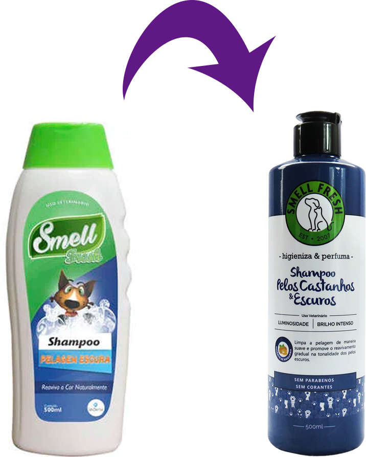 Shampoo Smell Fresh Pelos Castanhos e Escuros para Cães e Gatos - 500 mL