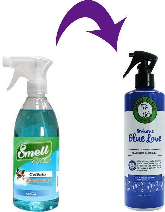 Perfume Smell Fresh Blue Love para Cães e Gatos - 500 mL