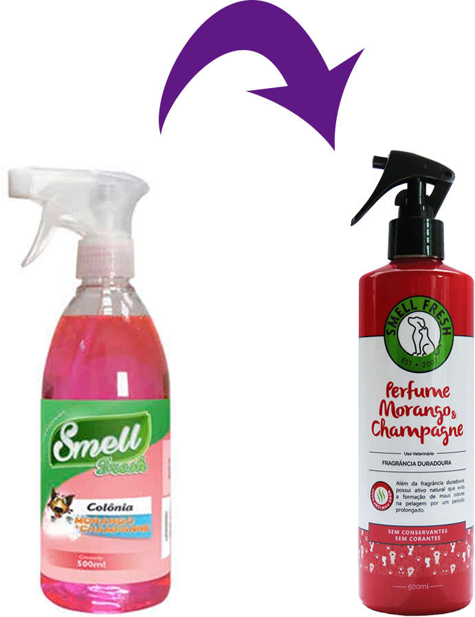 Perfume Smell Fresh Morango e Champagne para Cães e Gatos - 500 mL