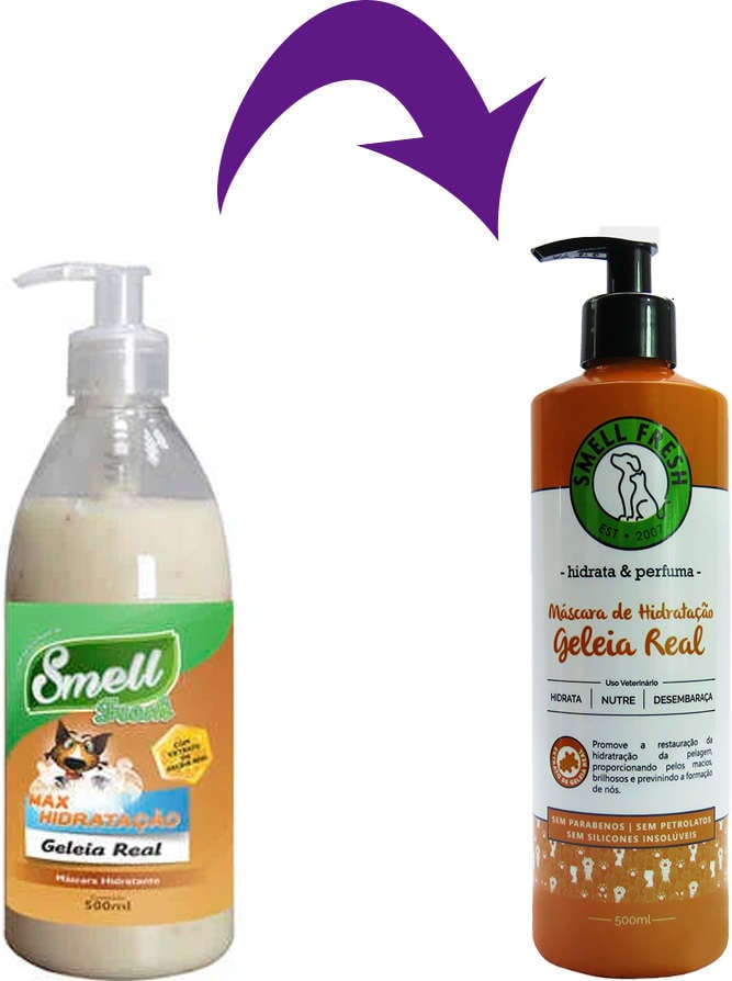 Máscara de Hidratação Smell Fresh Geleia Real para Cães e Gatos - 500 mL