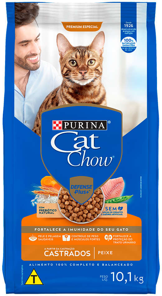 Ração Seca Nestlé Purina Cat Chow Peixe para Gatos Castrados - 10,1Kg