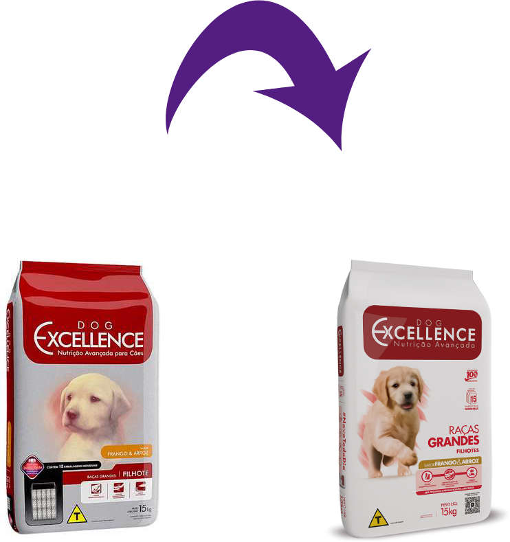 Ração Seca Dog Excellence Frango e Arroz para Cães Filhote Raças Grandes - 15Kg