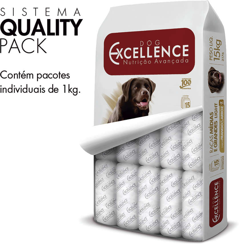Ração Seca Dog Excellence Light para Cães Adultos - 15Kg