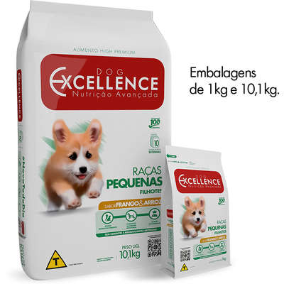 Ração Seca Dog Excellence Frango e Arroz para Cães Filhotes Raças Pequenas