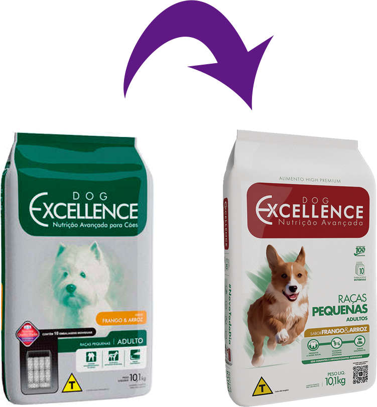 Ração Seca Dog Excellence Frango com Arroz para Cães Adultos Raças Pequenas - 10,1Kg