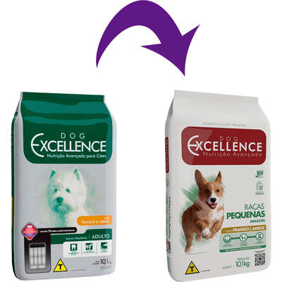 Ração Seca Dog Excellence Frango com Arroz para Cães Adultos Raças Pequenas