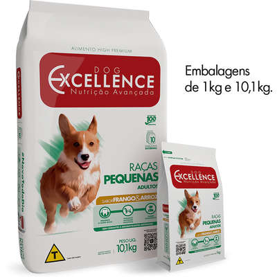 Ração Seca Dog Excellence Frango com Arroz para Cães Adultos Raças Pequenas