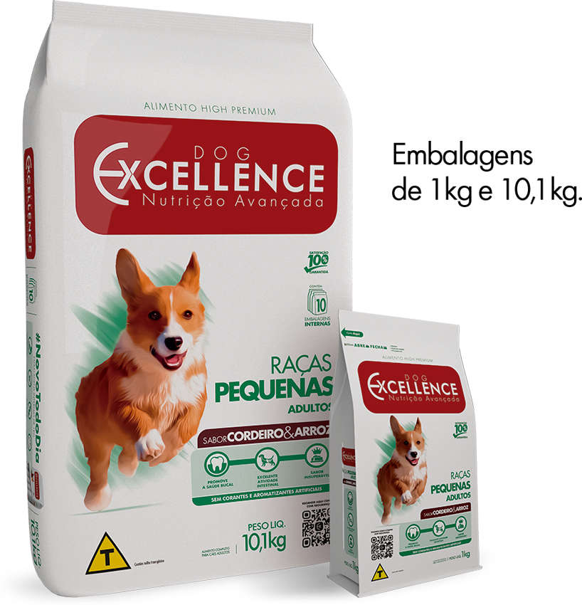 Ração Seca Dog Excellence Cordeiro e Arroz para Cães Adultos Raças Pequenas - 10,1Kg