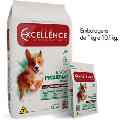 Ração Seca Dog Excellence Cordeiro e Arroz para Cães Adultos Raças Pequenas