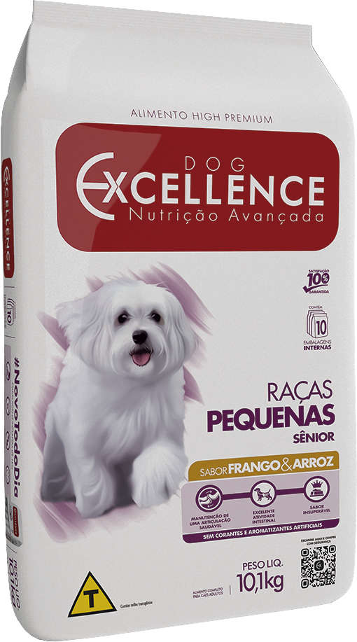 Ração Seca Dog Excellence Frango e Arroz para Cães Idosos Raças Pequenas - 10,1Kg