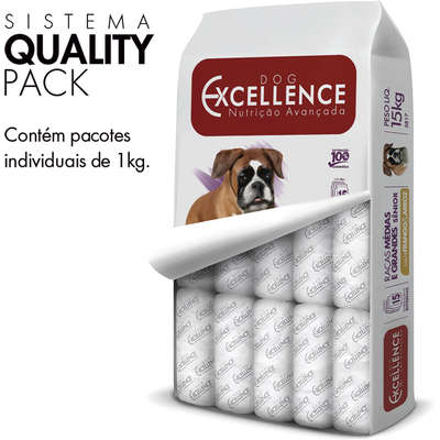 Ração Seca Dog Excellence Frango e Arroz para Cães Idosos Raças Médias e Grandes