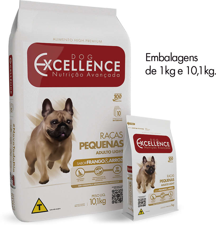 Ração Seca Dog Excellence Light para Cães Raças Pequenas - 10,1Kg