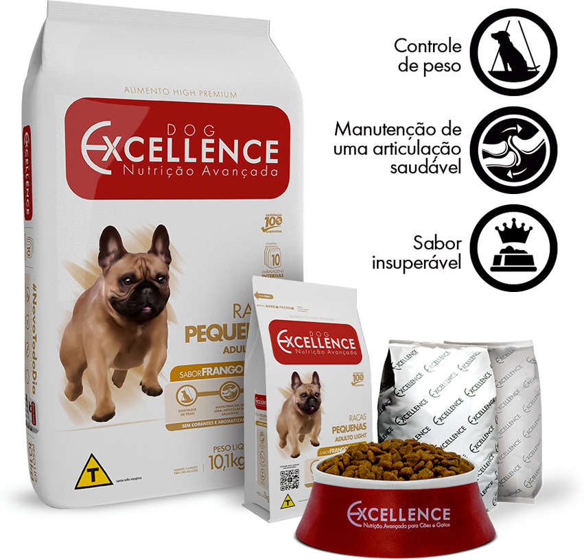Ração Seca Dog Excellence Light para Cães Raças Pequenas - 10,1Kg