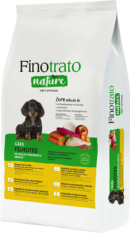 Ração Seca Finotrato Nature para Cães Filhotes Raças Pequenas e Médias - 15Kg