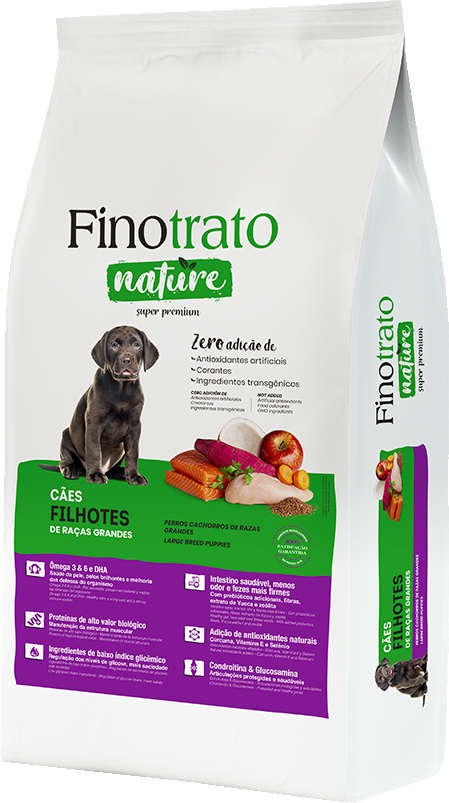 Ração Seca Finotrato Nature para Cães Filhotes Raças Grandes - 20Kg