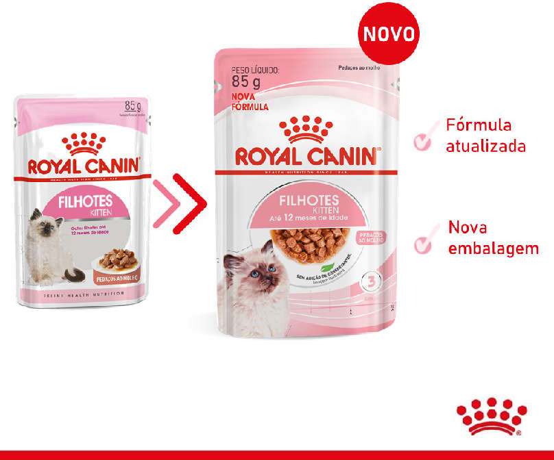 Ração Úmida Royal Canin Sachê Feline Kitten Instinctive para Gatos Filhotes com ate 12 meses - 85 g