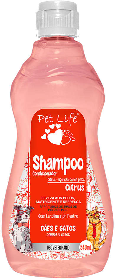 Shampoo Condicionador Pet Life Citrus para Cães e Gatos - 500 mL