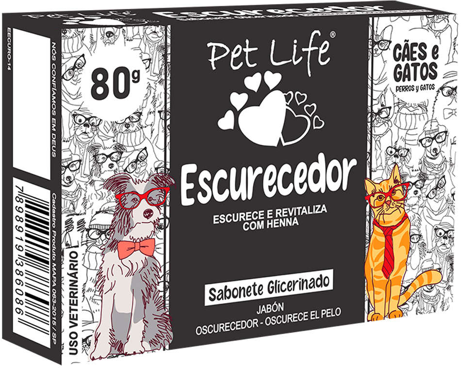 Sabonete Escurecedor Pet life para Cães e Gatos - 80 g