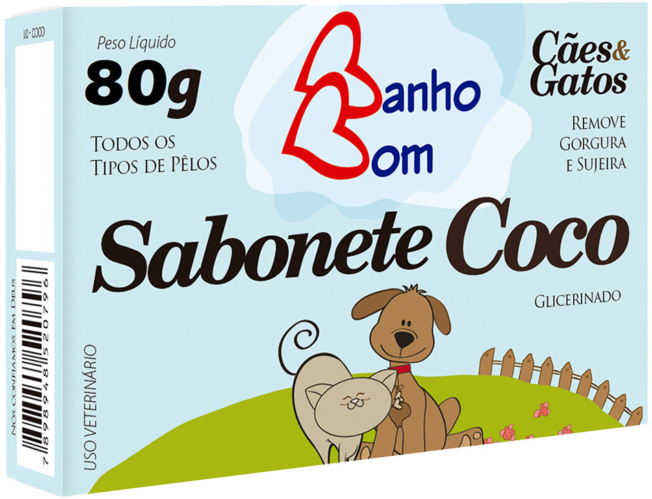 Sabonete Banho Bom Coco para Cães e Gatos - 75 g