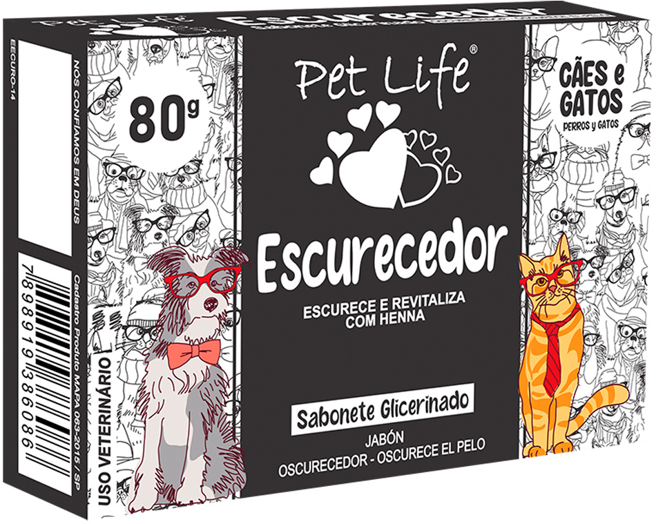 Sabonete Escurecedor Pet life para Cães e Gatos - 80 g