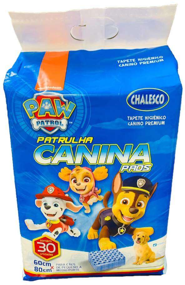 Tapete Higiênico Chalesco Patrulha Canina para Cães de Pequeno e Médio Porte- 30 Unidades