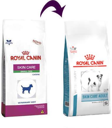 Ração Royal Canin Veterinary Nutrition Skin Care Adult Small Dog para Cães com Doenças de Pele - 2Kg