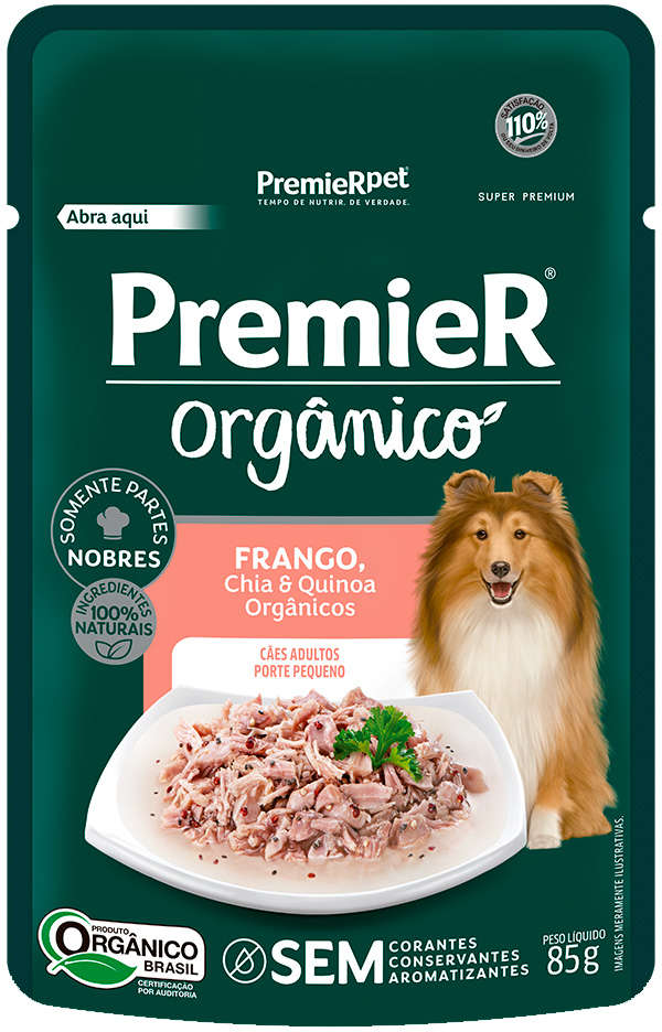 Ração Úmida PremieR Orgânico Frango para Cães Adultos de Porte Pequeno - 85 g