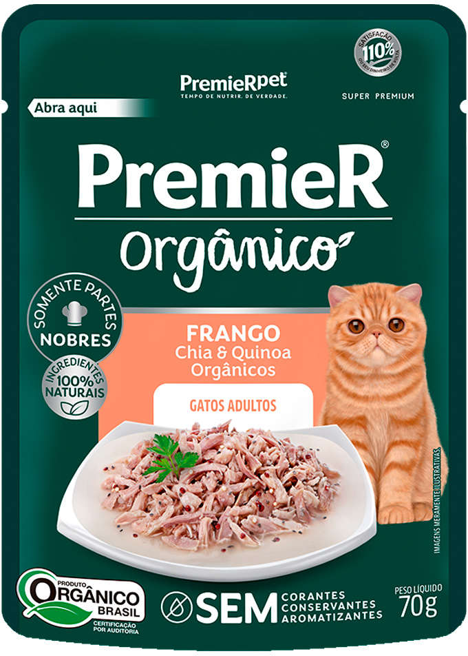 Ração Úmida PremieR Orgânico Frango para Gatos Adultos - 70 g
