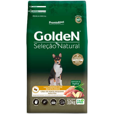Ração Seca GoldeN Seleção Natural Frango com Batata Doce para Cães Adultos de Porte Pequeno