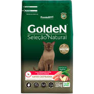 Ração Seca GoldeN Seleção Natural Frango com Batata Doce para Gatos Castrados - 3Kg