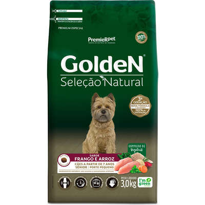 Ração Seca GoldeN Seleção Natural Frango e Arroz para Cães Sênior de Porte Pequeno