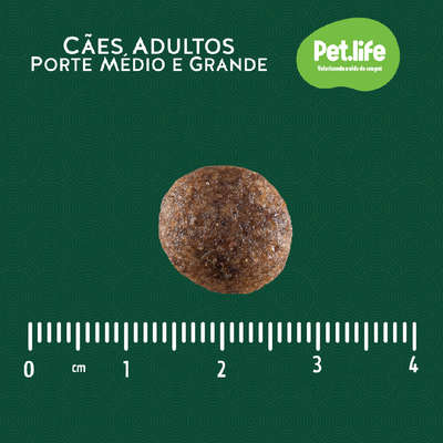 Ração Seca Pet.life Frango e Arroz para Cães Adultos Porte Médio e Grande