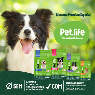 Ração Seca Pet.life Frango e Arroz para Cães Filhotes
