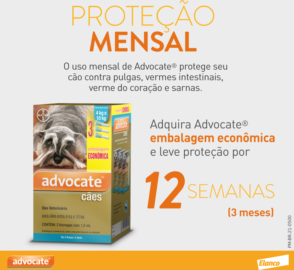 Antipulgas e Vermicida Advocate 100 mg para Cães de 4 a 10Kg - 1 Pipeta