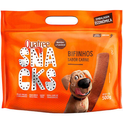 Petisco Quatree Snacks Bifinhos Carne para Cães 500g
