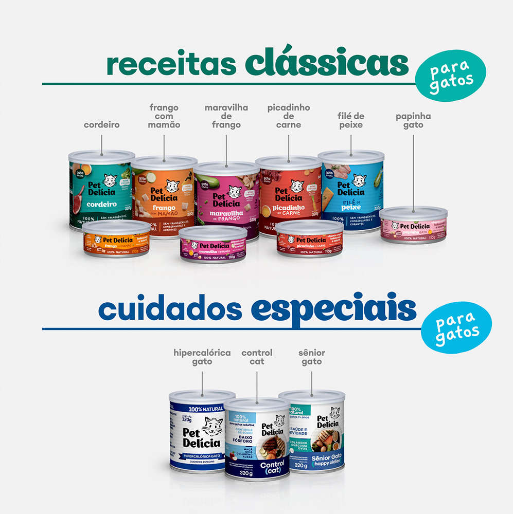 Ração Úmida Pet Delícia Natural Picadinho de Carne para Gatos - 320 g