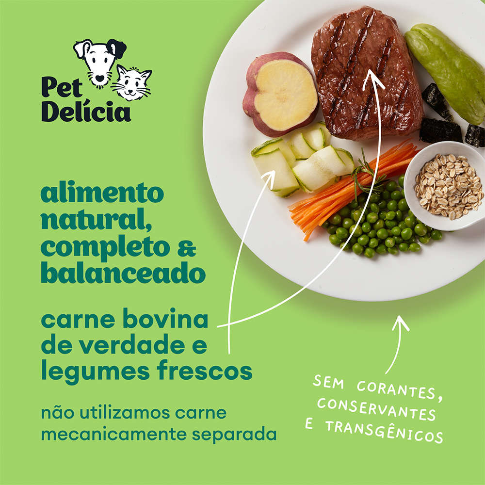 Ração Úmida Pet Delícia Natural Picadinho de Carne para Gatos - 320 g