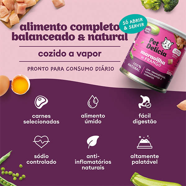 Ração Úmida Pet Delícia Natural Maravilha de Frango - 320 g