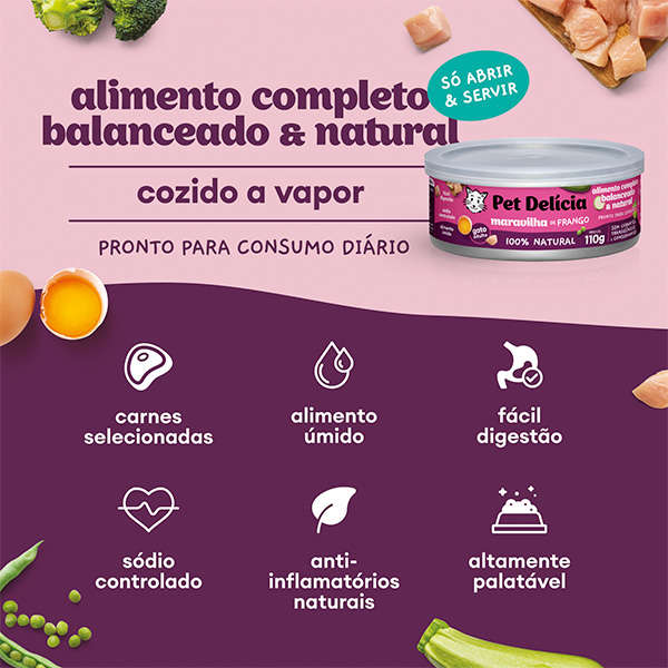 Ração Úmida Pet Delícia Natural Maravilha de Frango - 320 g