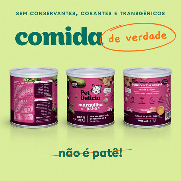Ração Úmida Pet Delícia Natural Maravilha de Frango - 320 g
